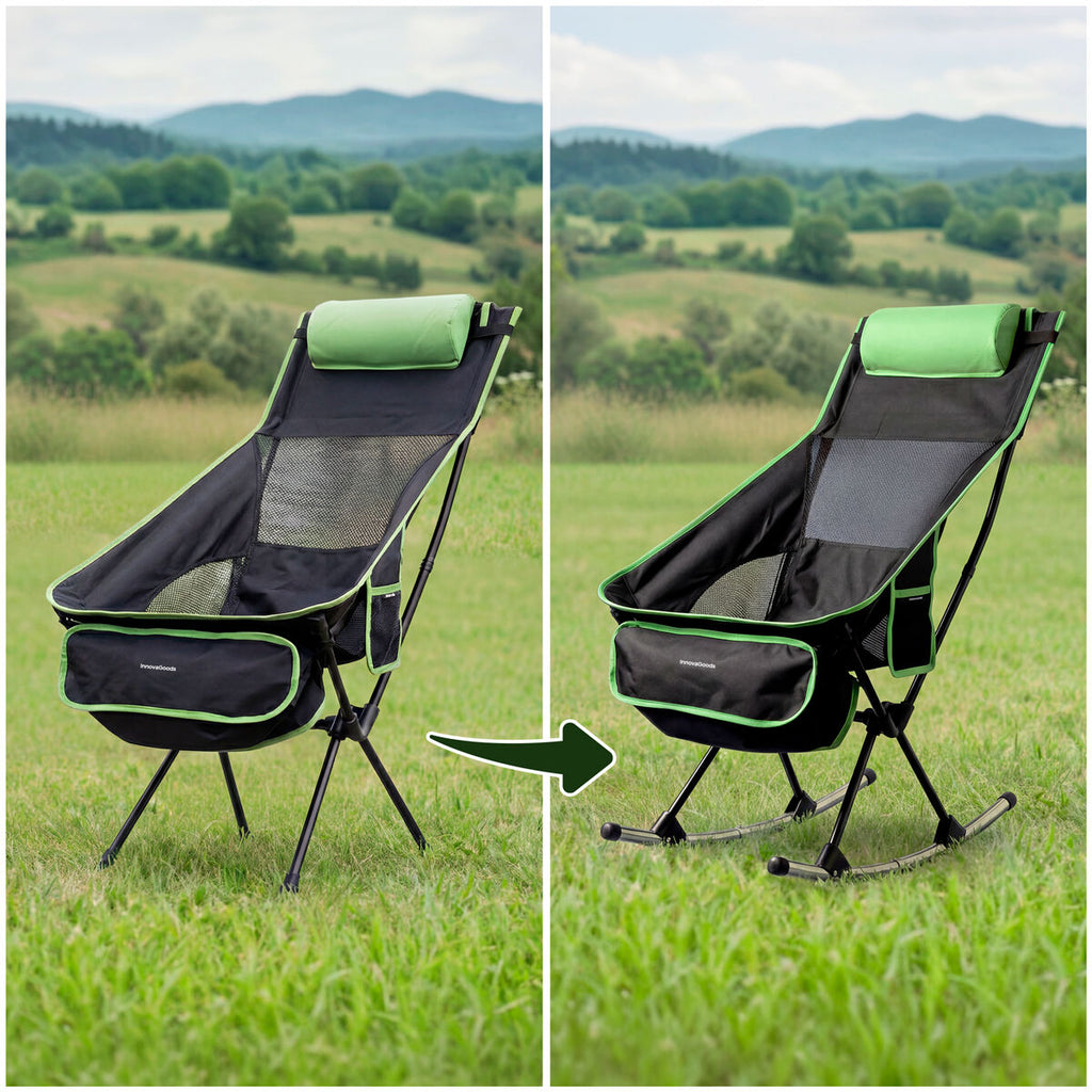 Chaise de camping à bascule 2 en 1