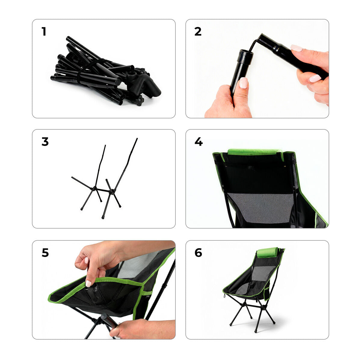 Chaise de camping à bascule 2 en 1